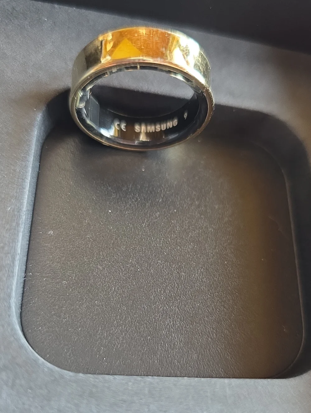 Samsung Galaxy Ring, Titanium Gold, Size 9 (Model SM-Q509NZDAXAR).